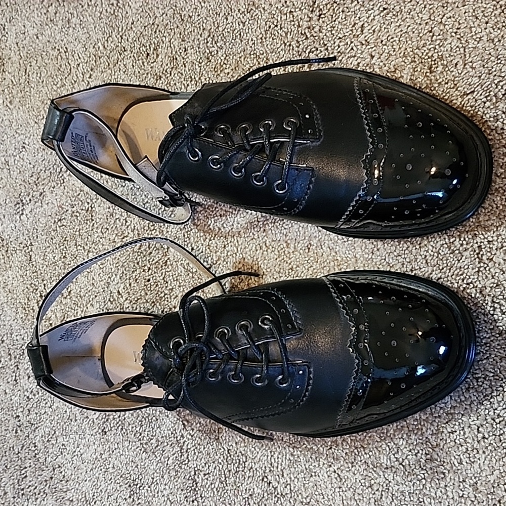 Wanted Black Patent & Leather Oxford Flats